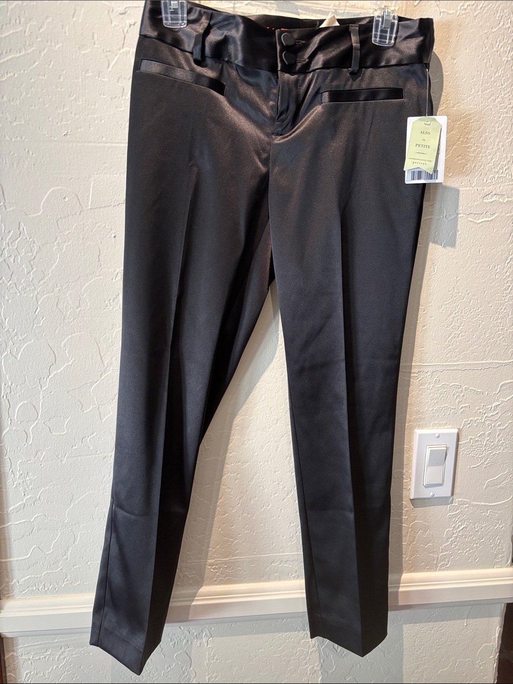 Anthropologie Women's Straight Leg Tuxedo Pants - Black